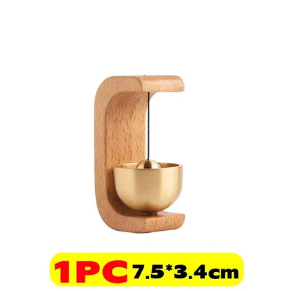 Wireless Wooden Doorbell with Magnetic Brass Wind Chimes