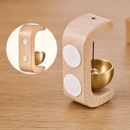 Wireless Wooden Doorbell with Magnetic Brass Wind Chimes