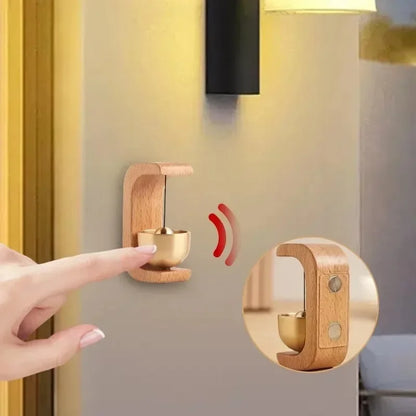 Wireless Wooden Doorbell with Magnetic Brass Wind Chimes