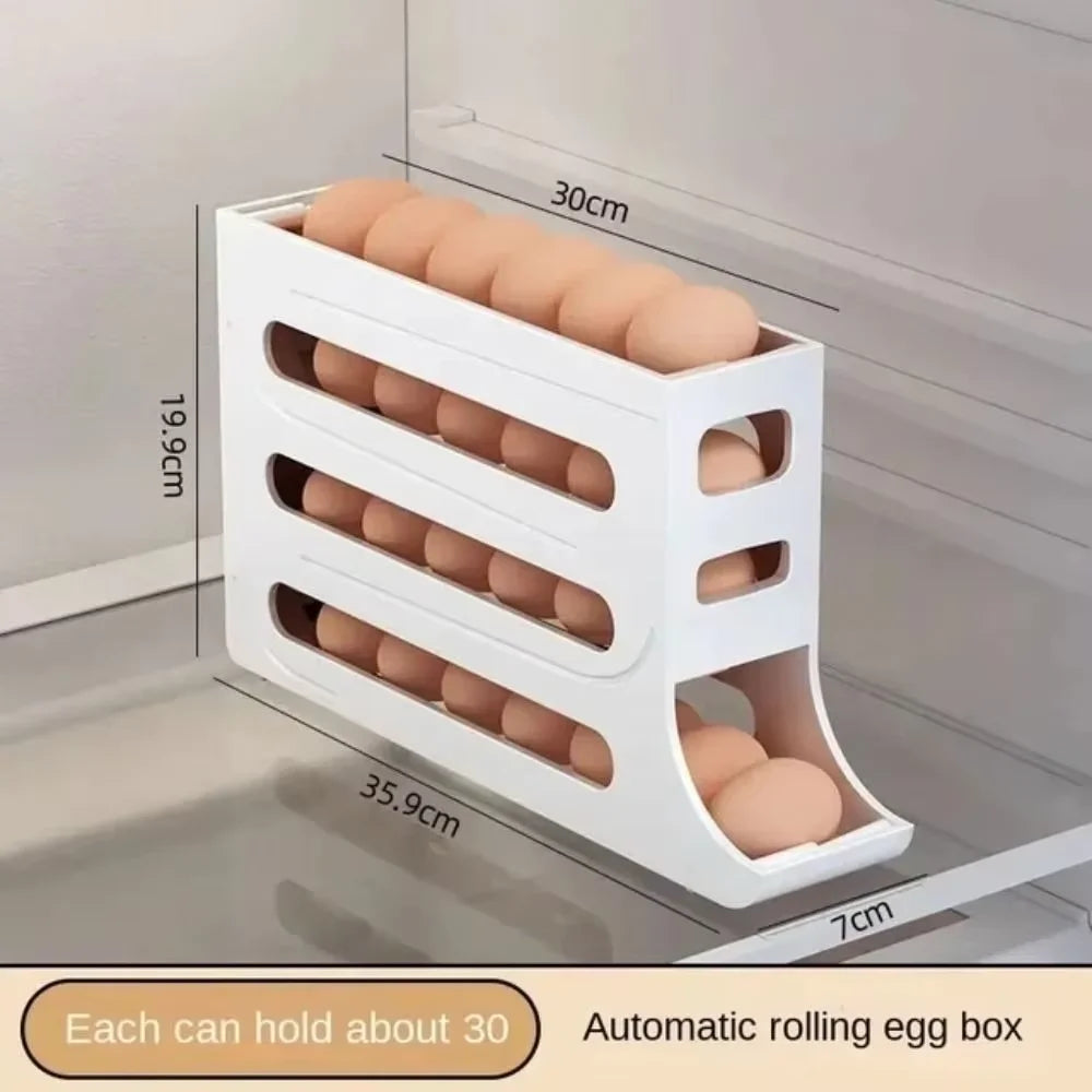 4-Tier Rolling Egg Storage Box