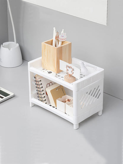 PP Desktop Double Layer Storage Rack