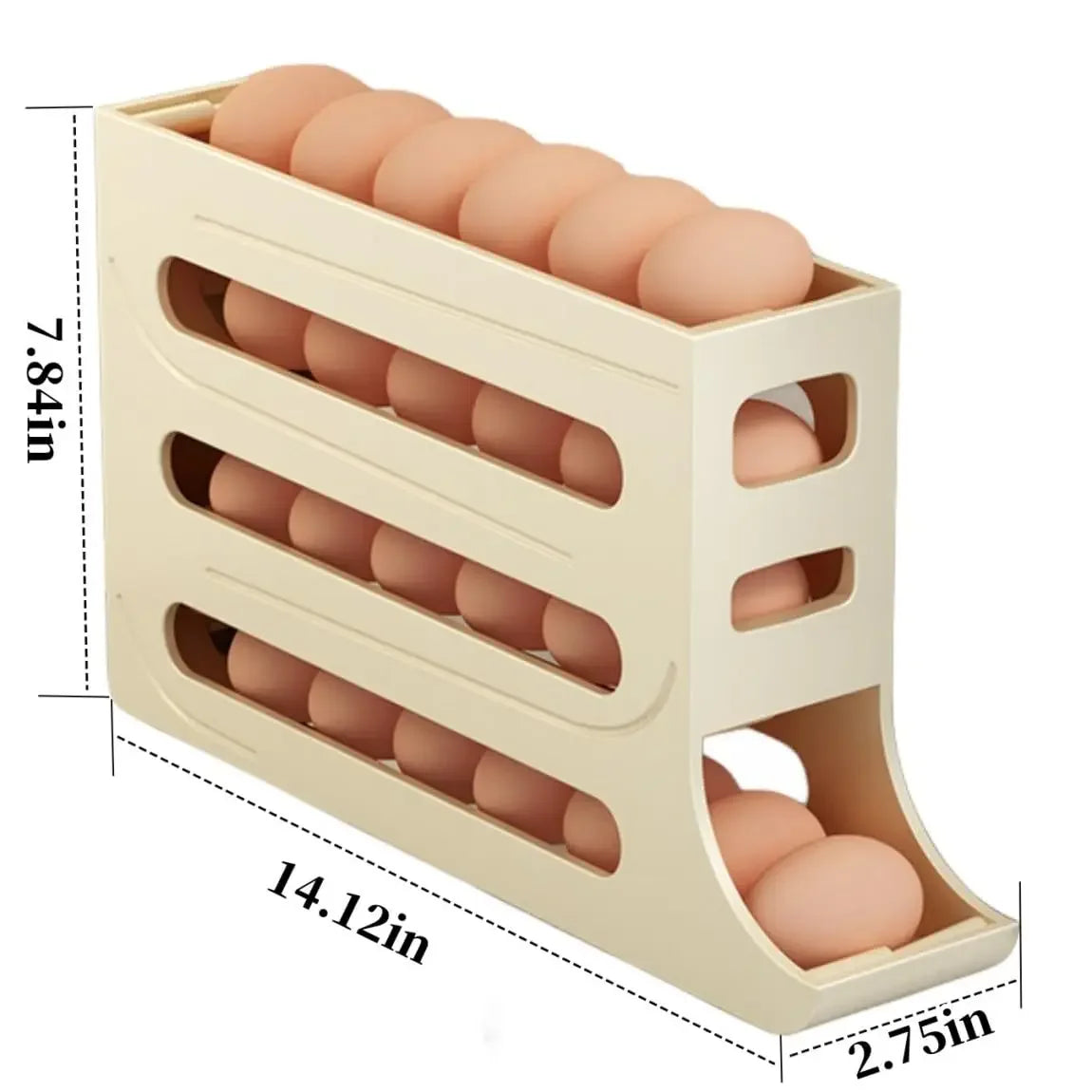 4-Tier Rolling Egg Storage Box