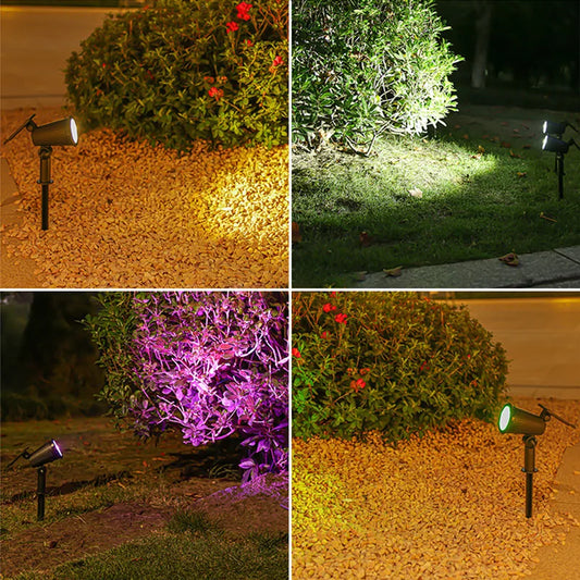 9 LED Solar Spotlights Waterproof Adjustable Brightness