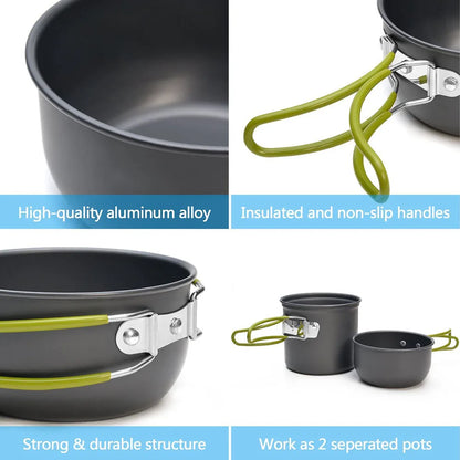 Ultralight Camping Cookware Mess Kit